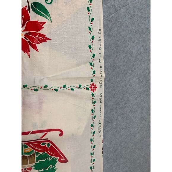 Vintage Christmas-Themed VIP Cranston Print Works Cotton Fabric Panel 44"x18" Re - Picture 5 of 7
